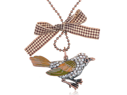 Bird Pendant Necklace Curious Robin Bird