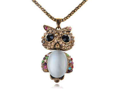 Adorable Colorful Owl Pendant Necklace