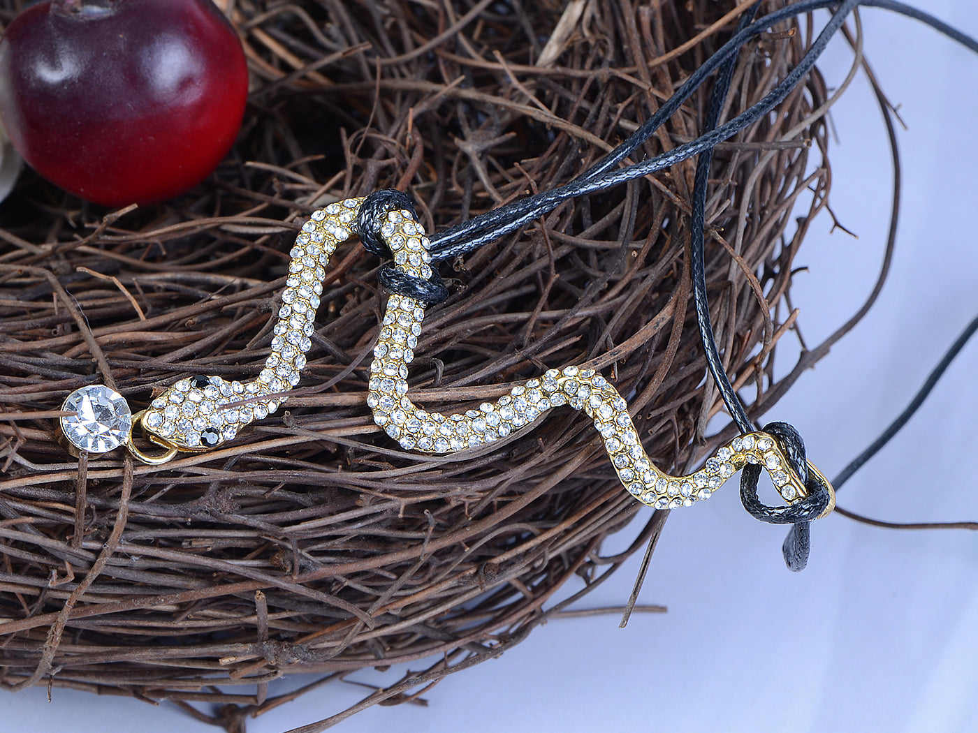 Squiggly Hanging Snake Reptile Pendant Necklace