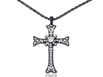Gorgeous Black Plated Cross Pendant Necklace