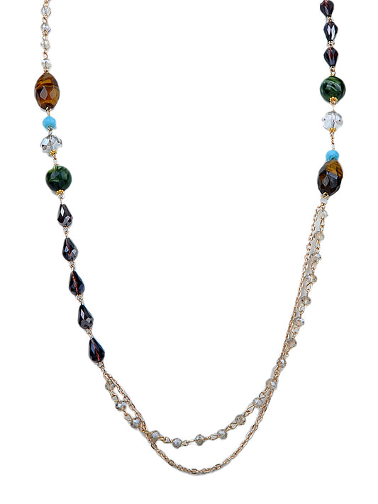 Able Colorful Tribal Colored Beads Chain Necklace