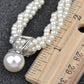 White Luster Mother Of Pearl Oceanic Victorian Regal Class Element Necklace