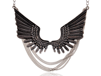 Phoenix Motivated Prominent Wings Multi Stranded Necklace