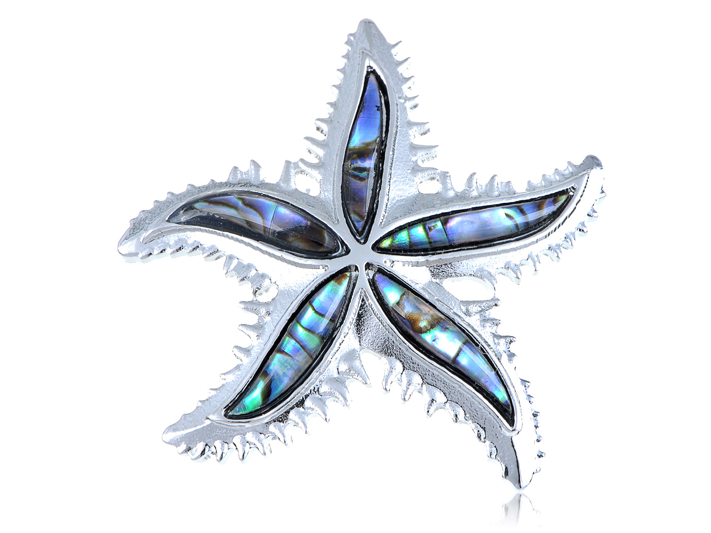Abalone Shell Petals Pointy Edged Ninja Star Starfish Pendant