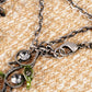 Periodot Grey Butterfly Nature Gun Esque Necklace Earring Set