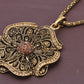 Exquisite Topaz Clustered Antique Style Flower Chain Necklace