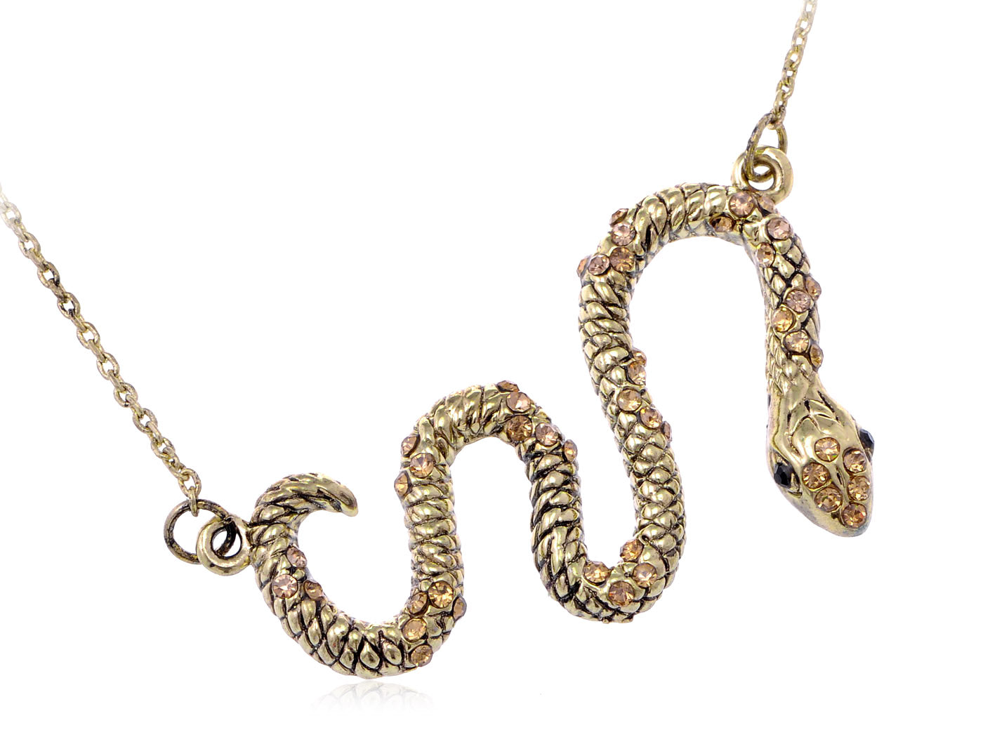 Antique Encrusted Snake Chain Necklace