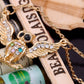 Multi Color Encrusted Owl Pendant Chain Necklace