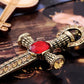 Antique Encrusted Sword Ball Chain Necklace