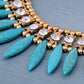 Turquoise Beads Spike Design Necklace