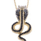 Sleek Cobra Diamond And Black Onyx Chain Necklace