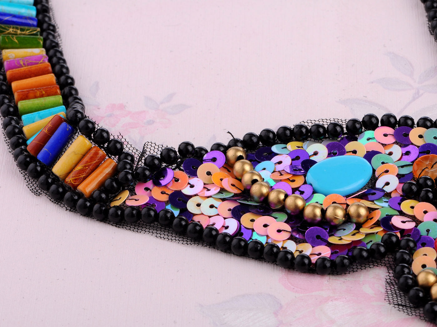 Tribal And Ethnic Colorful Beads Butterfly Statement Necklace