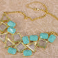 Topaz And Diamond Shape Statement Necklace With Chain
