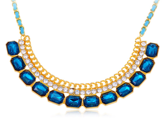 Sapphire Chain Link Collar Necklace