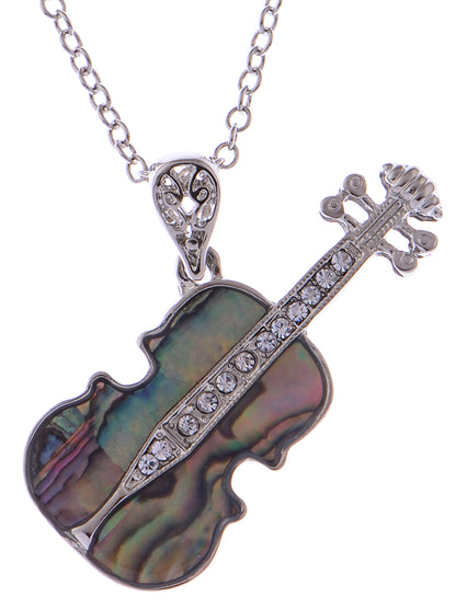 Abalone Colored Violin Guitar Instrument Pendant