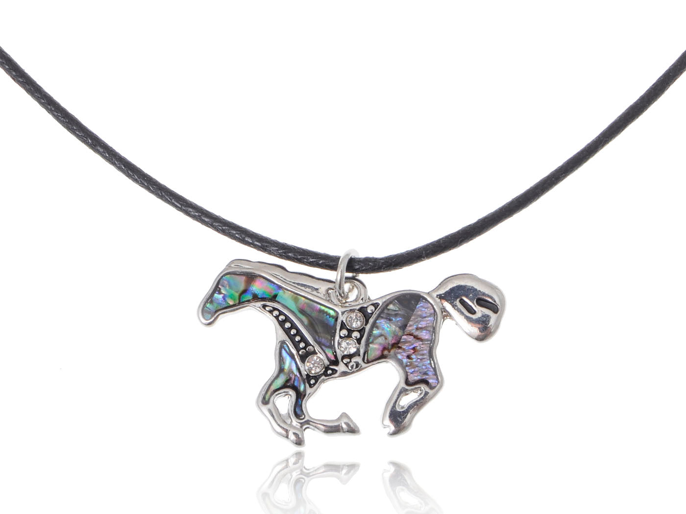 Abalone Shell Racing Horse Necklace