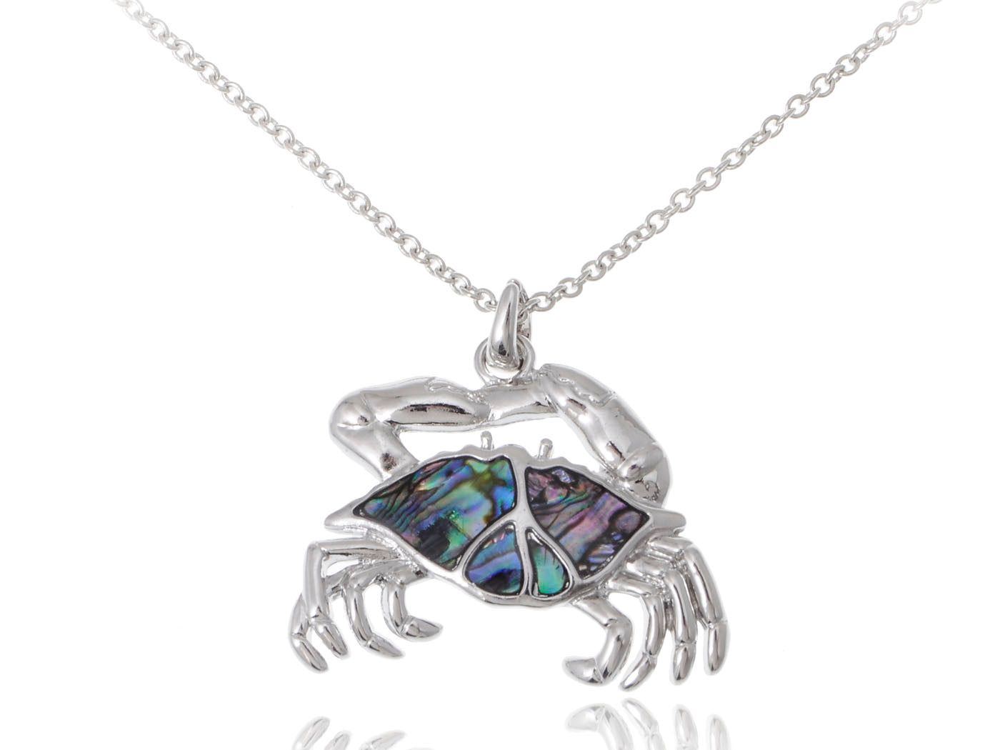 Abalone Shell Walking Ocean Crab Necklace
