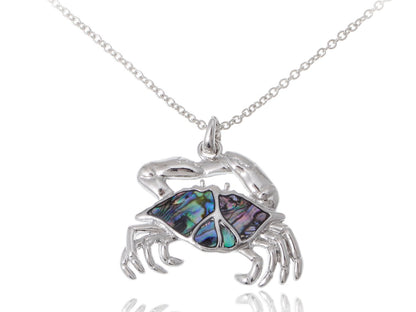 Abalone Shell Walking Ocean Crab Necklace