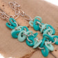 Retro Turquoise Oval Ring Chain Groovy Necklace