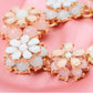 Floral Spring Pastel White Pink Beaded Flower Chain Necklace