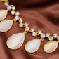 Pastel Teardrop Bead White Accented Necklace
