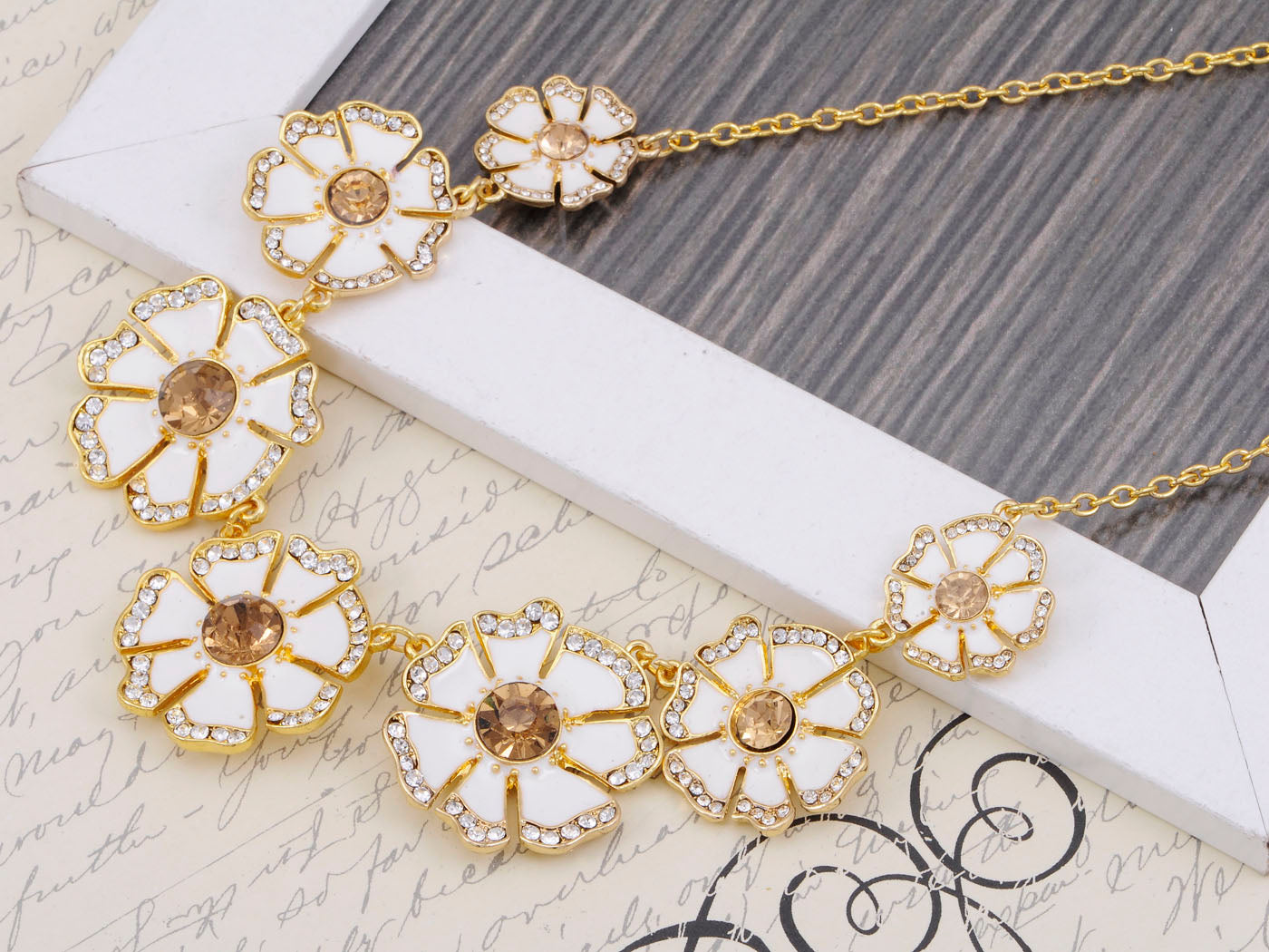 Contemporary Accented Flower Necklace