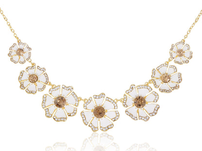 Contemporary Accented Flower Necklace