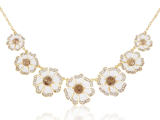 Contemporary Accented Flower Necklace