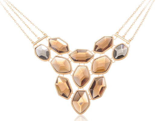 Topaz Three Chain Bib Necklace