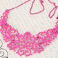 Pink Indian Henna Intricate Design Bib Necklace