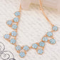 Light Blue Dainty Daisy Flowers Collar Necklace Earring Set
