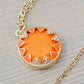 Yellow Orange Pendant Accented Necklace