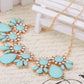 Pastel Colored Blue Teardrops Collar Necklace