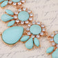 Pastel Colored Blue Teardrops Collar Necklace