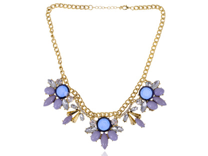 Royal Blue Gems Violet Bead Necklace