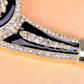 Royal Black Enamel Sculpted Lion Pendant Accented Necklace