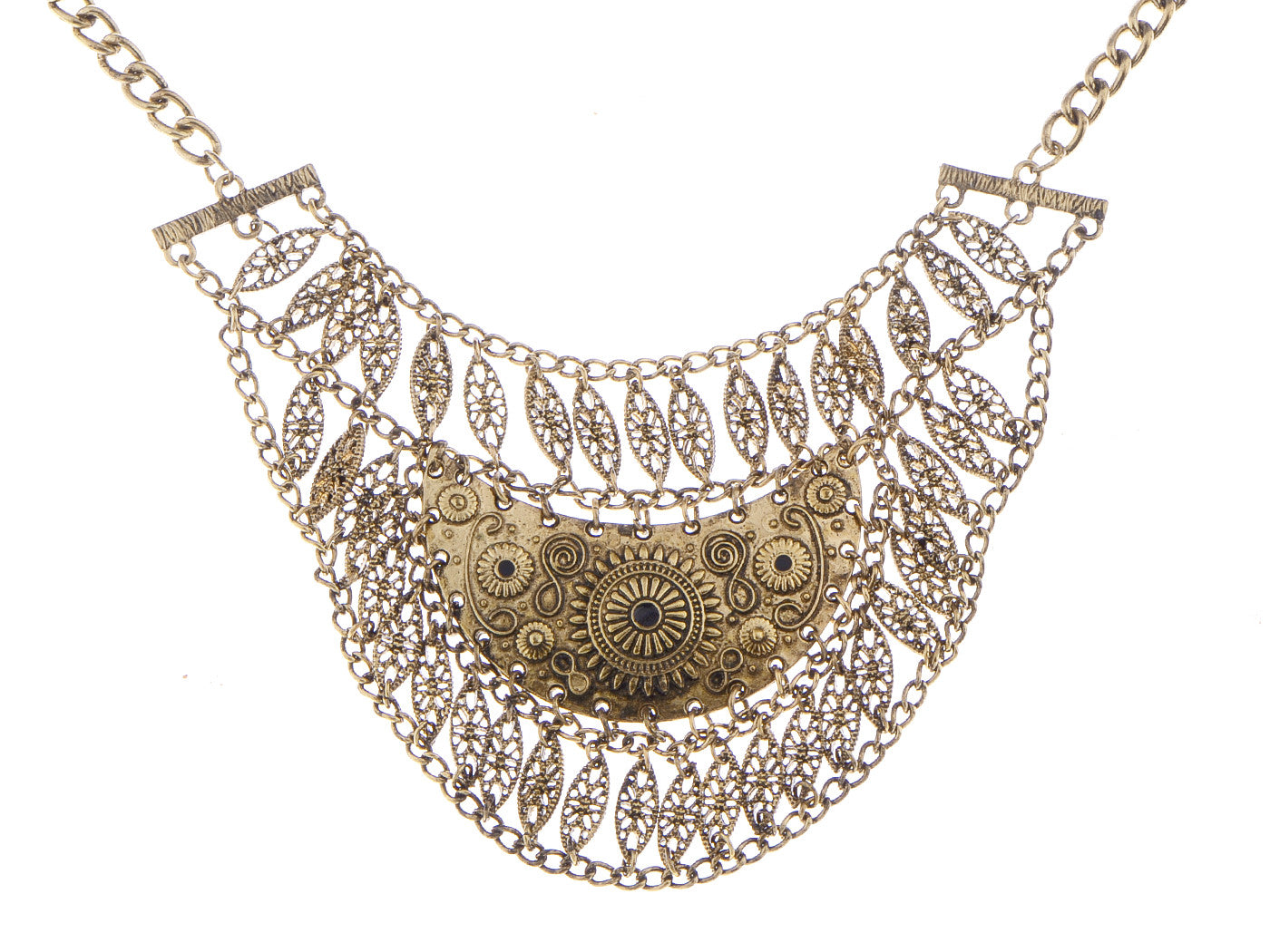 Bohemian Pendant Linked Chain Necklace