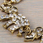 Bronze Three Linked Elephants Embellished Necklace