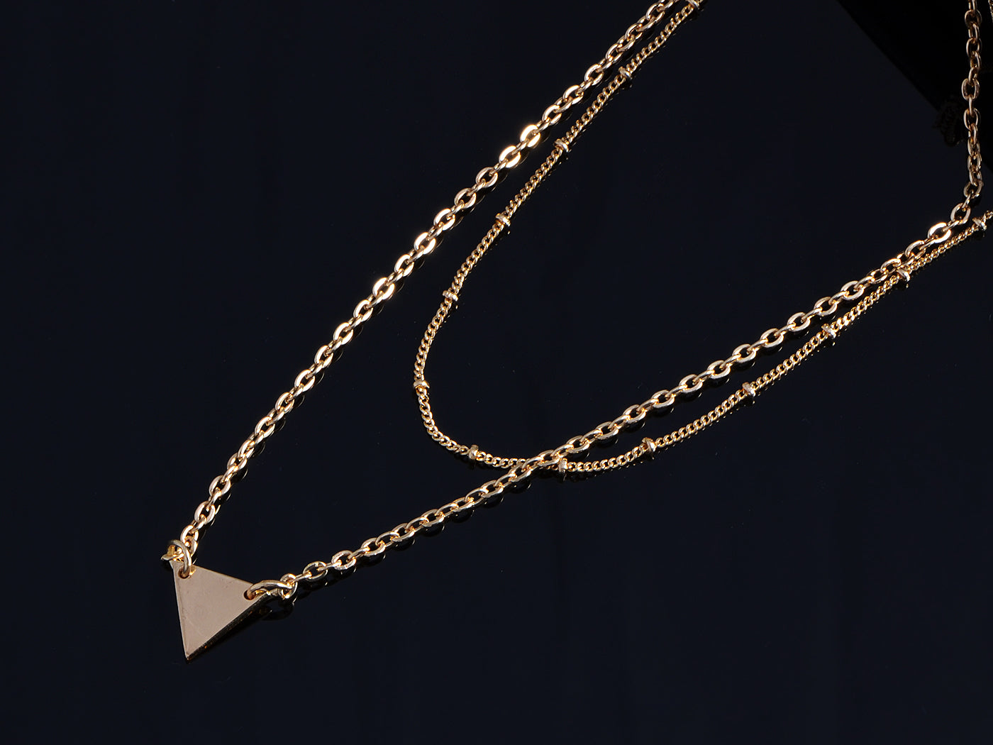 Triangle Pendant Chain Layered Necklace
