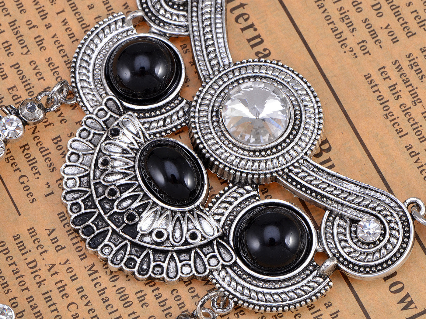 Black Colored Statement Collar Necklace