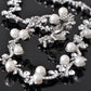Silver S Shape Pearl Bead Necklace Bracelet Earrings Jewelry Set