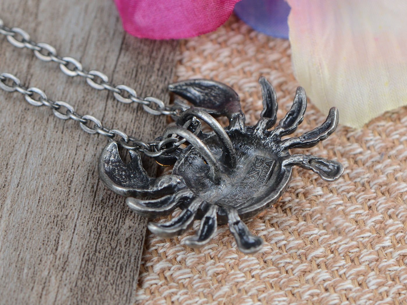 Aurora Boreallis Sea Crab Pendant Necklace