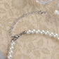 Women's Victorian Silver Ivory Pearl Bridal Necklace Earring Set