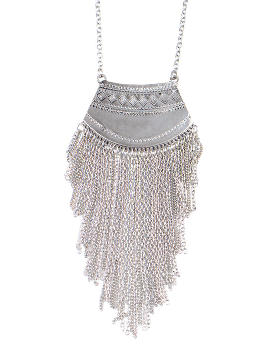 Vintage Boho Fringe Tassel Pendant Bib Ethnic Festival Statement Necklace