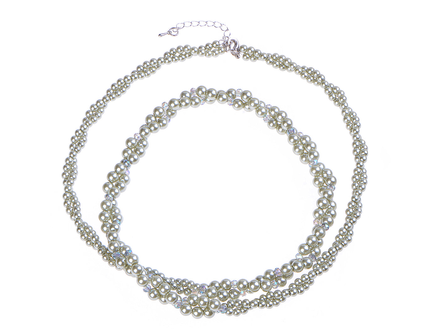 Pearl Multi Strand Twisted Wedding Party Necklace