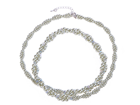 Pearl Multi Strand Twisted Wedding Party Necklace