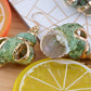 Green Multicolor Accent Ocean Seashell Couch Mermaid Sea Witch Drop Dangle Earrings