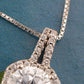 Dangling 925 Silver Square Shape Love Pendant Necklace