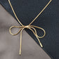 Casual Minimalistic Dainty Ribbon Bow Tie Love Knot Necklace