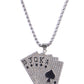 Ace Of Spades Royal Flush Playing Cards Pendant Vegas Good Luck Necklace